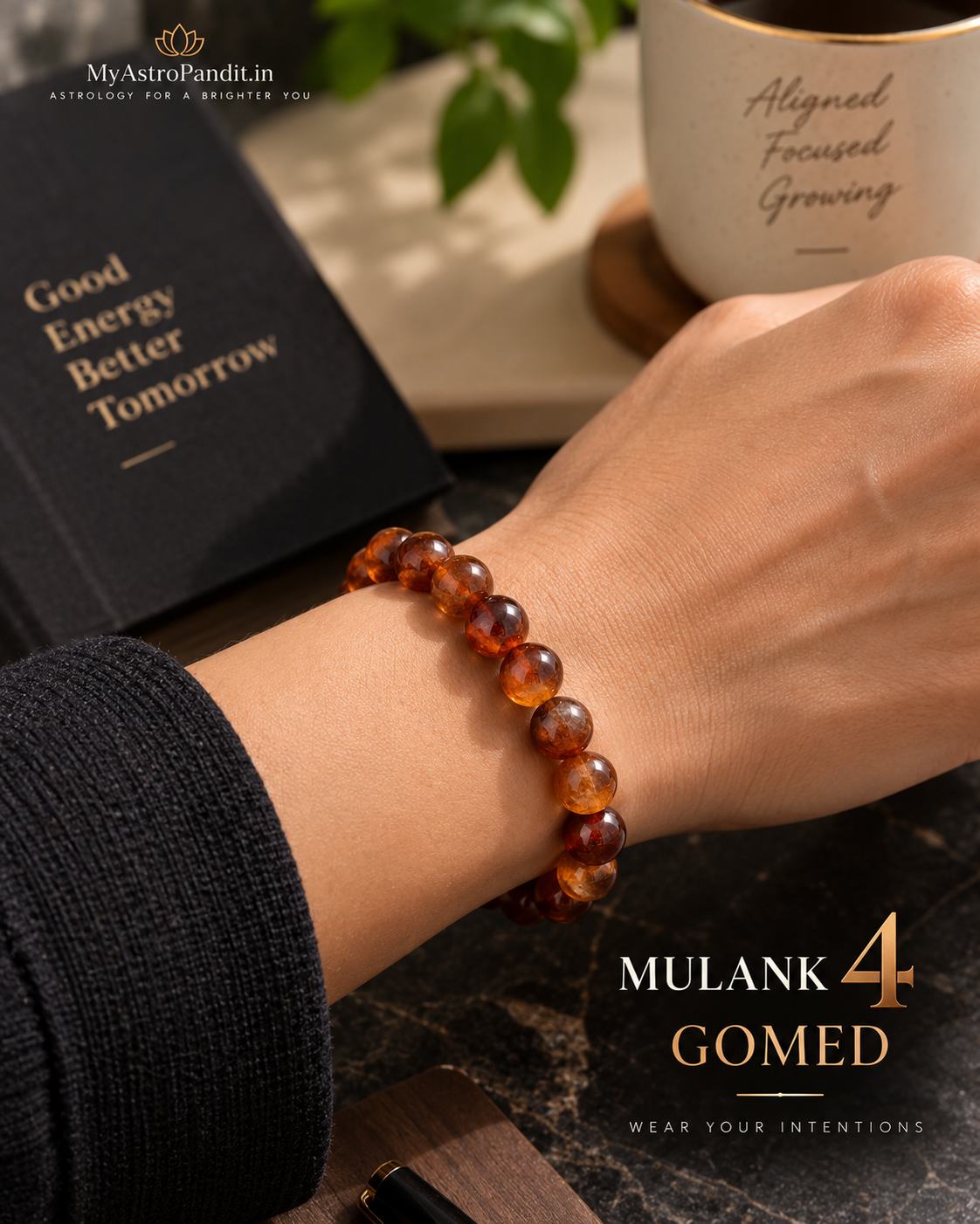 Gomed Bracelet – Rahu Hessonite Gemstone Bracelet