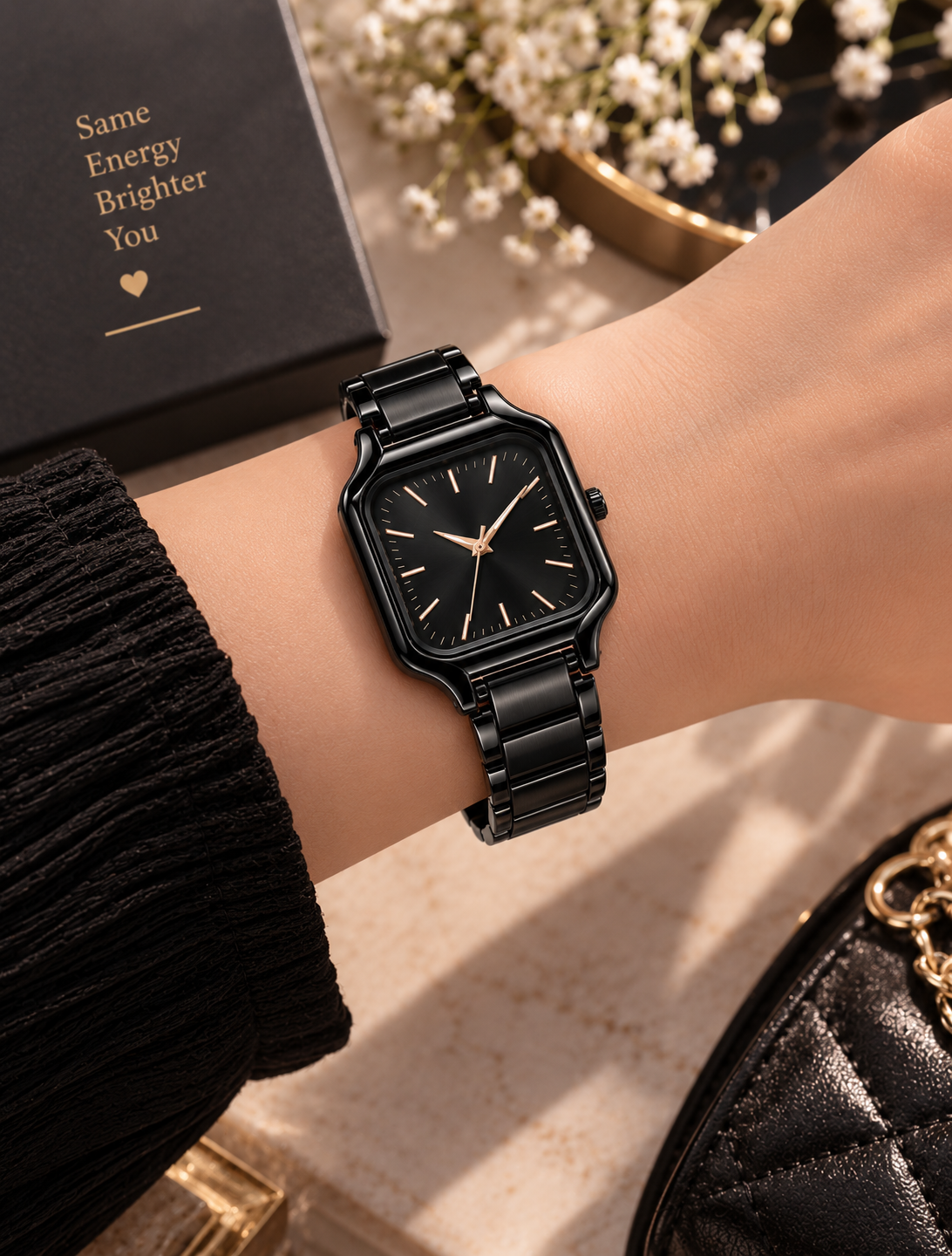 Mulank 4 Special Watch for Women – Black Rahu Energy Watch